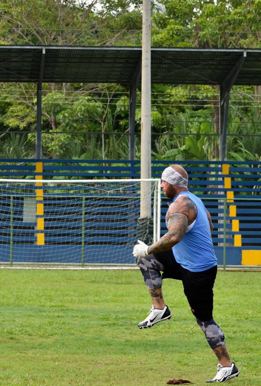 A player training on the field in Costa Rica