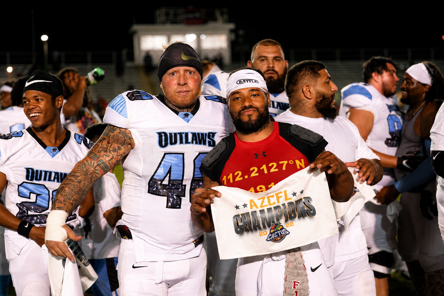 Phoenix Outlaws players celebrating their 2022 championship