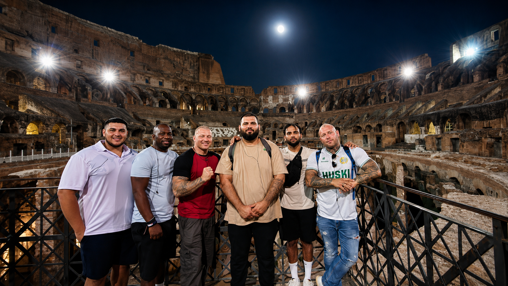 Costa Rica Sharks teammates visiting the Colosseum during their championship journey in Italy